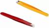 Elecsera Professional Slant Tip Tweezer Plucker for Eyebrow, Upper Lips, Blackhead Removal, Facial Hair For Women & Men, Pack of 2 - Red & Yellow view 1