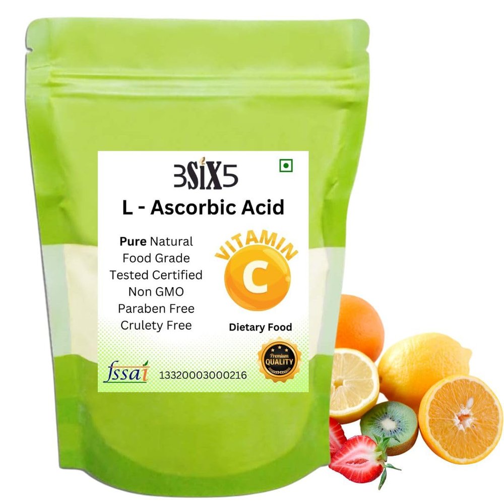 3SIX5 Vitamin C Powder (L-Ascorbic Acid) For Immunity Booster, Anti Ageing & youthful glow For Face, Skin & Body (100gm)