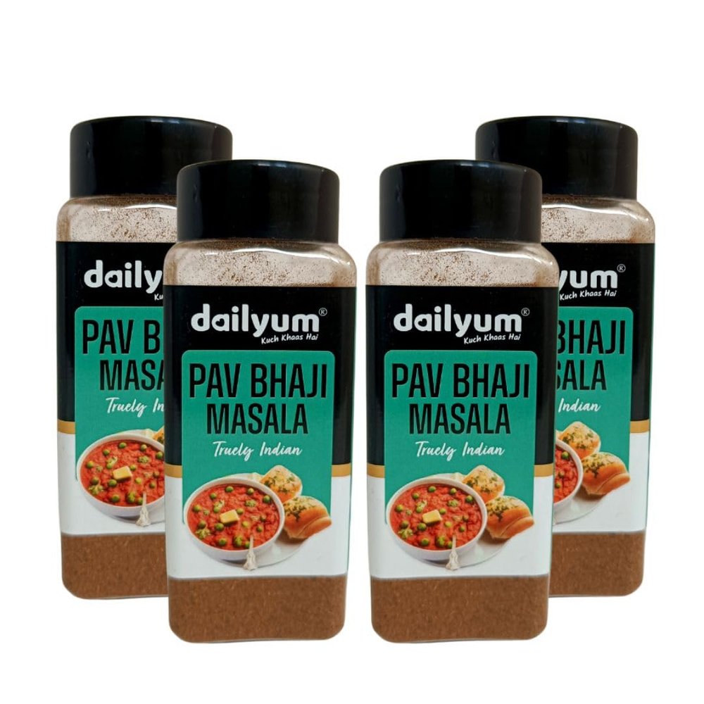 Dailyum Jain Pav Bhaji Masala | Preservative Free | Ready to Cook | Spice Mix | Easy to Cook | Pack of 4 | 80 Gram Each