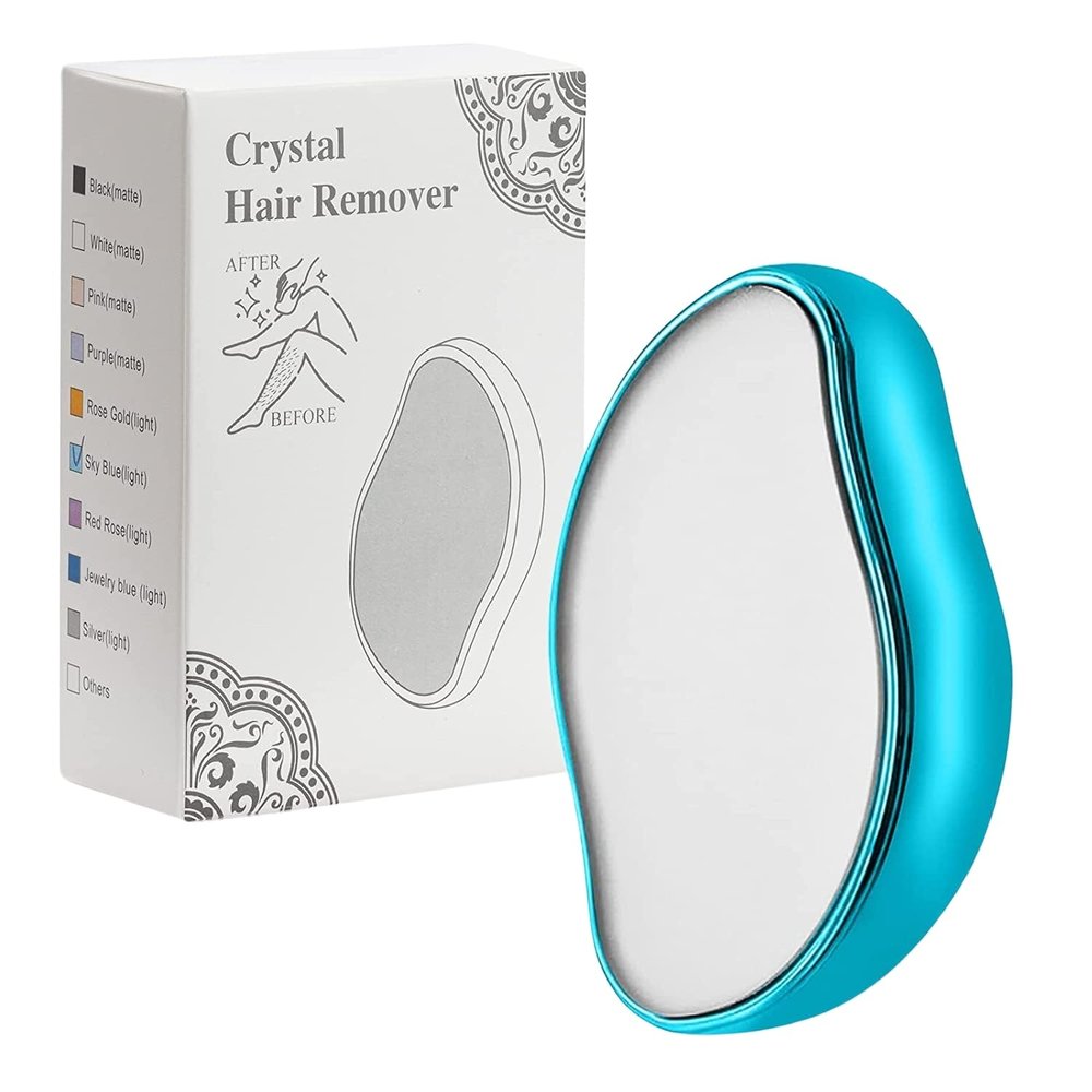 TRU Crystal Hair Remover for Women and Men, Painless Hair Eraser with Epilator Nano Glass Technology Suppresses Hair Growth Speed Reusable Hair Removal Stone for Smooth Skin Exfoliation (Random Color)