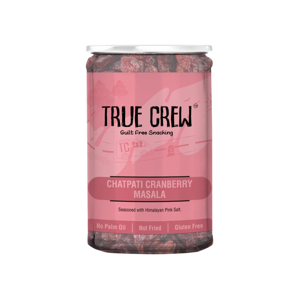 TRUE CREW Chatpati Cranberry Masala, Guilt Free Snacking |100 g Jar