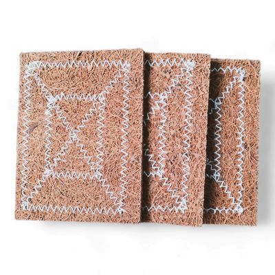 Eco Gree Natural Coconut Coir Dish Wash Scrubber Plastic Free Multi-Purpose Dishwashing and Cleaning Pad for Home Kitchens (Pack of 3)