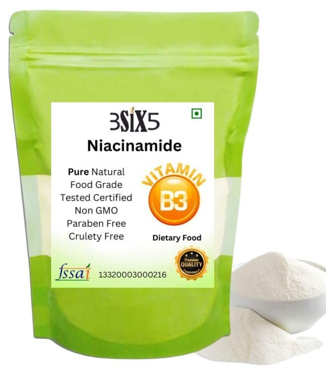 3SIX5 Niacinamide (Vitamin B3) Supplement for Radiant Health & Energy (100gm)