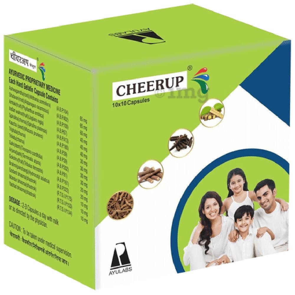 Ayulabs Cheer Up Capsule | Pack of 10x10 tabs | Useful as an lmmunity enhancer