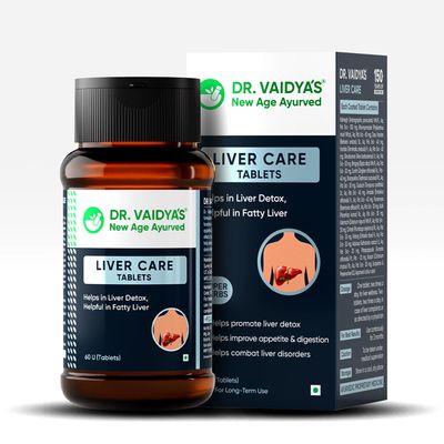 Dr. Vaidya Liver Care Tablets | Ayurvedic Fatty Liver Support, Detox & Cleanse | Improves Liver Health, Digestion & Metabolism | Herbal Supplement with Ayurvedic Herbs | 60 Tablets, Pack of 1