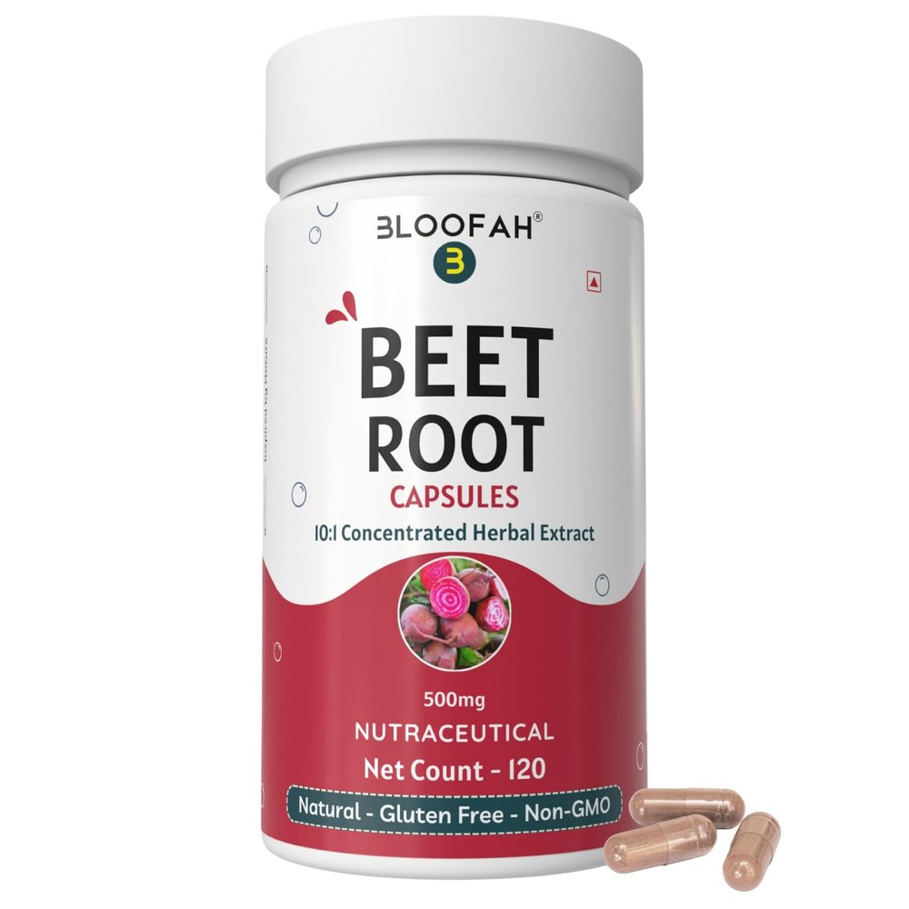 Beet Root Capsules 500mg | Natural Beet Root Concentrated 10:1 Extract Powder (Beta vulgaris) | 100% Pure, Non-GMO & Gluten Free Formula | Extra Strength Herbal Supplement - 120 Count