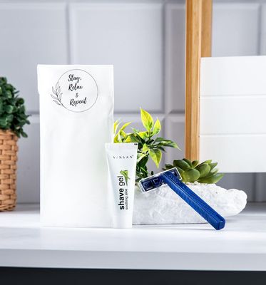 Clayherbs Toiletries Sets Hotel Accessories,Hotel Kit,Guest Room Amenities,Marriage Guest Toiletry Kit Hospital Kit Shaving Kit (1 Razor & 1 Shaving Gel Tube 8g) Set Of (125)