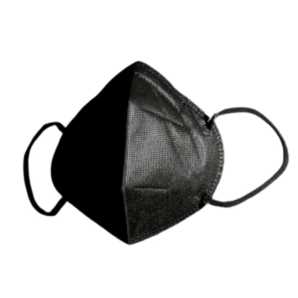 GEO CARE Fabric 3 Ply Disposable Face Mask with Nose Clip and Reusable Travel Pouch for Unisex (BLACK)