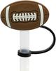 4Pcs Silicone Straw Cover, Cap Cartoon Football Straw Topper Reusable Drinking Straw Tips Lids Portable Dust Proof Straw Plug for Reusable Drinking Straws(7-8 mm) view 2