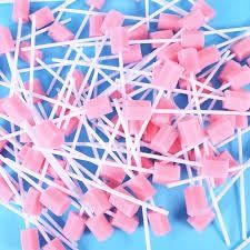 MJ Talk Tools 300 Pcs Oral Swabs-Unflavored & Sterile Disposable Dental Swabsticks for Mouth Cleaning- Individually Wrapped (Dental Pink)