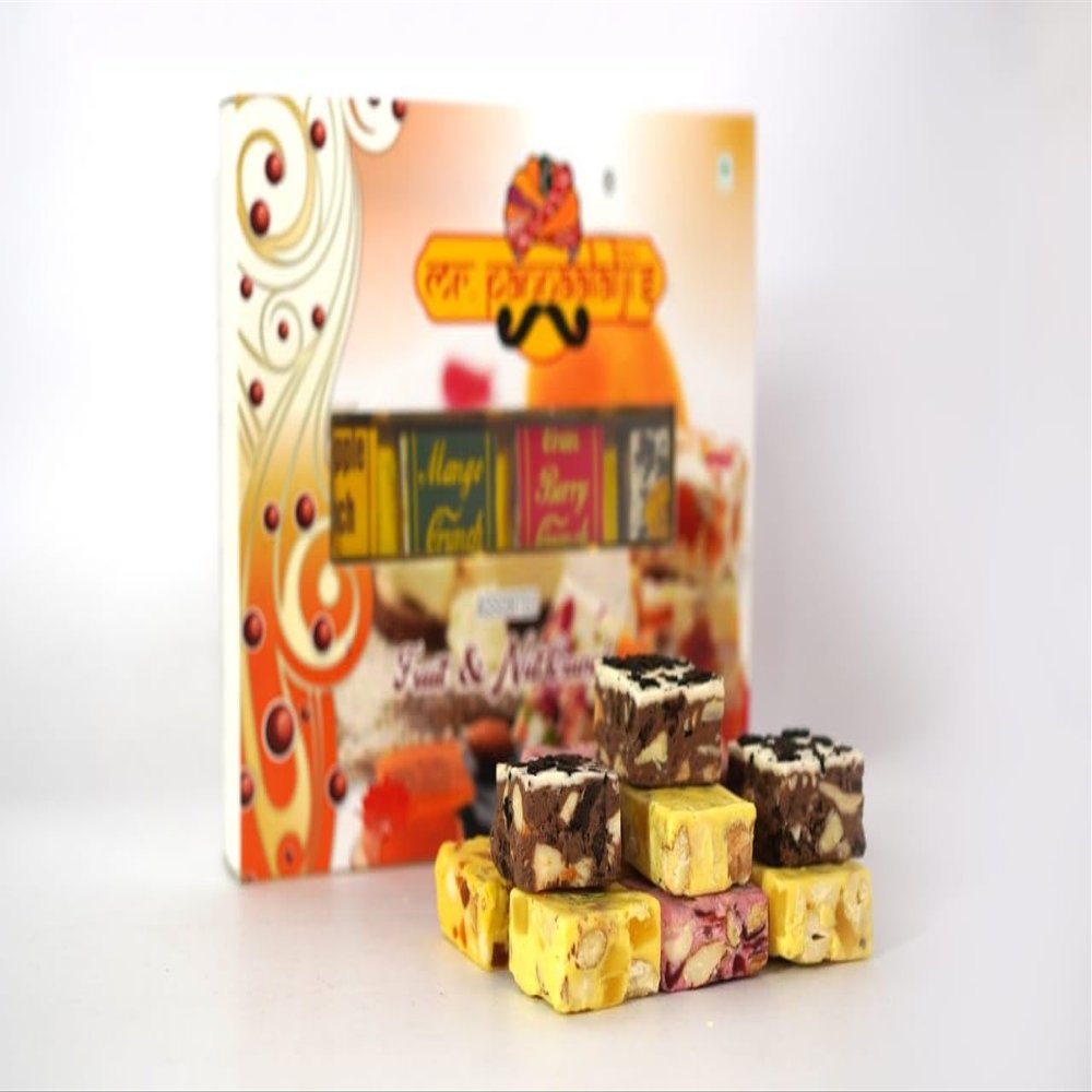 Fruit and Nut Crunch Chikki From Mr. Pannalalji's From Ras Sagar Sweet House With Pineapple, Kiwi and Oreo Flavour