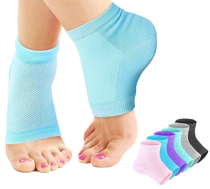 ALESSO Crack Cotton Foot Protector Moisturizing Socks with Spa Gel Heel Pain Relief Silicone Gel Pad Heel with Spa Botanical for Men and Women Cotton Socks (Multi Color) (1 Pair)