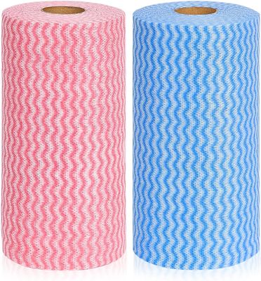 DALUCI Reusable Kitchen Towel Roll Wipes Super Absorbent Cleaning Cloth | Washable Kitchen Roll & Tissue Paper Roll for Home & Kitchen | Multipurpose Cleaning Accessories (2 Roll, 160 Pulls)
