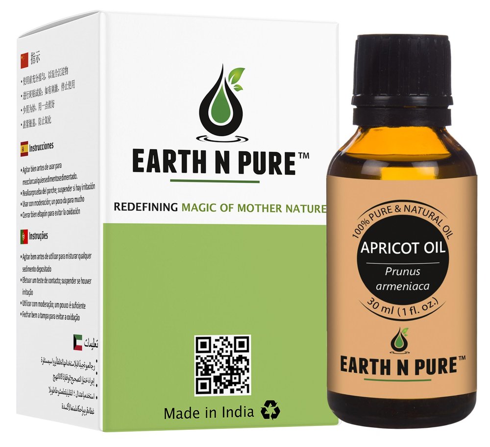 Earth N Pure Apricot Oil (Khumani Oil) Cold Pressed, Natural and Therapeutic Grade 30 ml