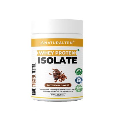 NATURALTEIN Natural Whey Protein Isolate 300 g (Caf Mocha Flavour) | 30 g Serving 25 g Protein | Naturally Flavoured | No Artificial Sweeteners | No Adulteration | Easy to Digest