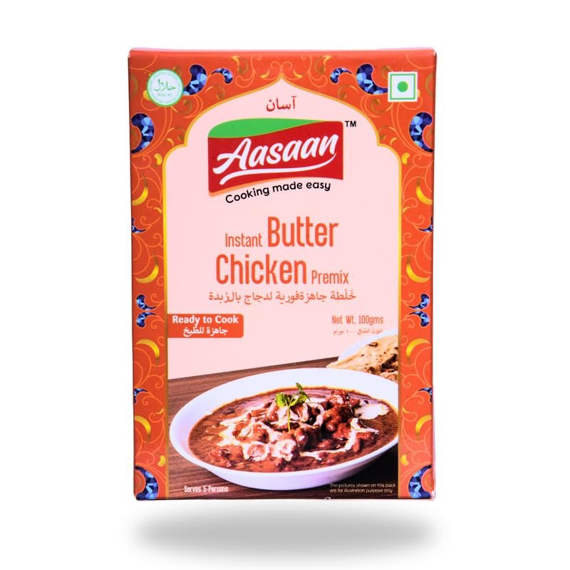 Aasaan Instant Butter Chicken Premix - Quick, Easy & Authentic Indian Butter Chicken Mix (Pack of 1)