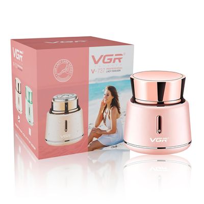 VGR V-737 Professional Rechargeable shaver fully waterproof (IPX5), Portable, Painless & Cordless Shaver for women with USB charger & LED Indicator | 500mAh lithium battery | 1 Year Warranty (Pink)