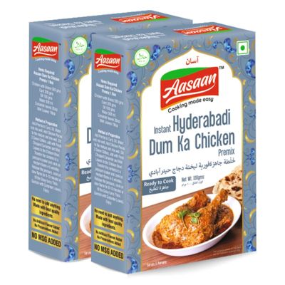 Aasaan Instant Hyderabadi Dum Ka Chicken Premix - Authentic Indian Spice Mix for Quick & Delicious Meals (Pack of 2)
