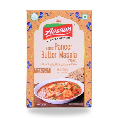 Aasaan Instant Paneer Butter Masala Premix - Easy & Flavorful Indian Paneer Masala Mix (Pack of 4)