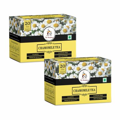 The Meadows Calm Chamomile Teabags | Stress Anxiety Relief & Sleep Quality | 40 Tea bags