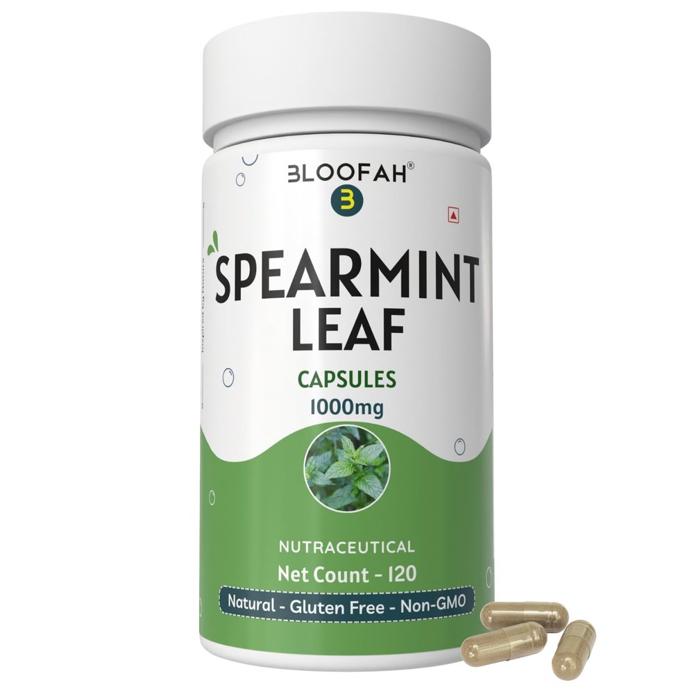 Spearmint Leaf Capsules 1000mg | Spearmint (Mentha spicata) Powder | 100% Pure, Natural, Gluten-Free Formula Herbal Supplements for Overall Wellness, Non-GMO - 120 Count