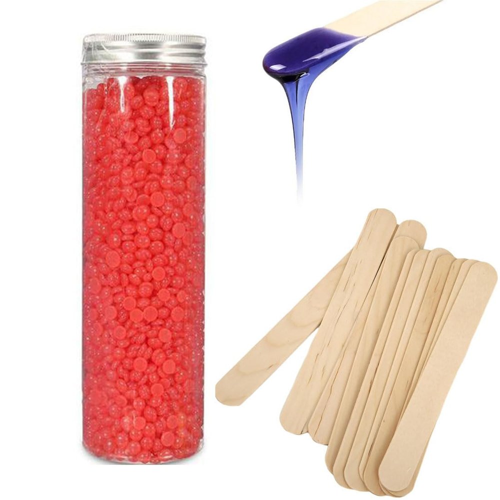 Zusaca Hard Wax Beans for Waxing, Hair Removal Face Leg Chest Back Bikini, Hard Sensitive Skin, Facial Cream, Pearl Hand Hot Wax Beads For Mens Women Body, Revolution Remover - 200 g (Strawberry)