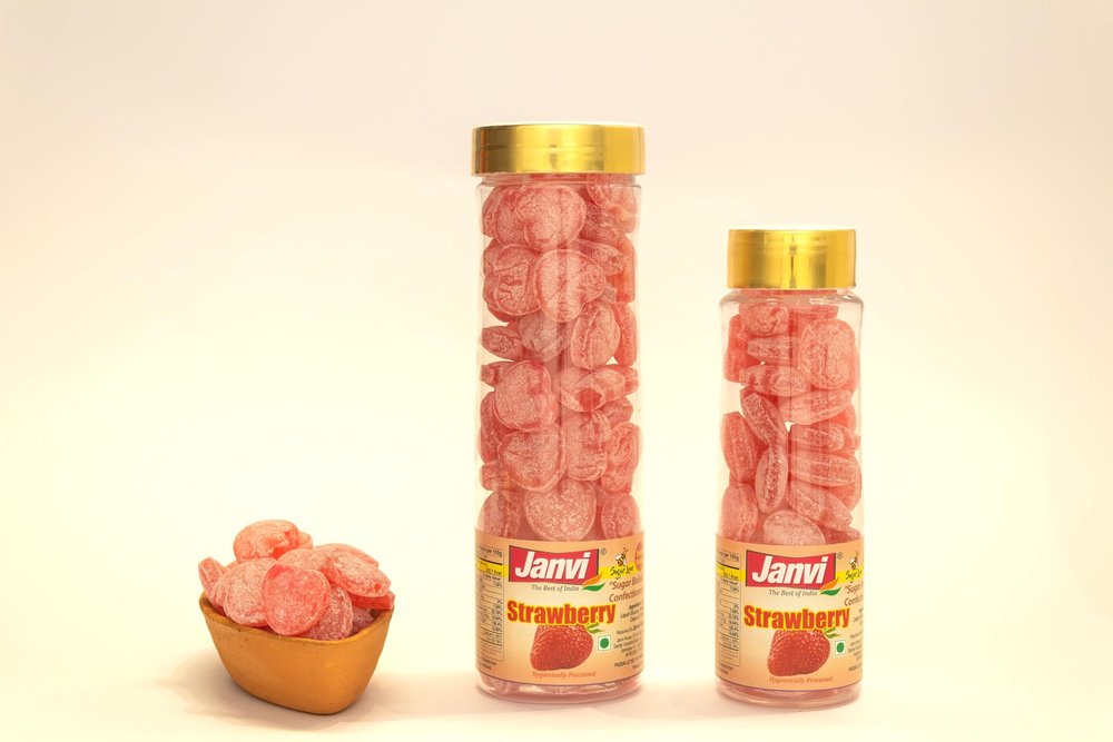 Janvi Foods Strawberry Flavor Candy (150g) | Sugar Candi | Candi Mouth Freshener