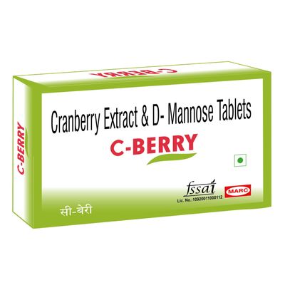 MARC REAL GOLD C-Berry Tablet: Women's UTI Defense - Powerful Cranberry & D-Mannose Formula for Urinary Tract Health  Fast-Acting UTI Support Supplement for Bladder Comfort (10 Tablets)