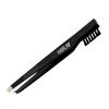 Hair Line Professional 2 in 1 Carbon Stainless Steel Slant Tip Eyebrow Hair Plucking Tweezer Clip and Eyebrows Brush Comb for Men and Women_Black view 1