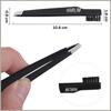 Hair Line Professional 2 in 1 Carbon Stainless Steel Slant Tip Eyebrow Hair Plucking Tweezer Clip and Eyebrows Brush Comb for Men and Women_Black view 2