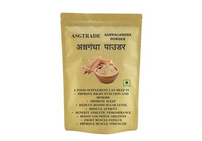 ASGTRADE Natural Ashwagandha (Withania Somnifera) Powder | Ayurvedic Herbal Supplement That Promotes Vitality & Strength | Support for Stress-free Living | 100gm