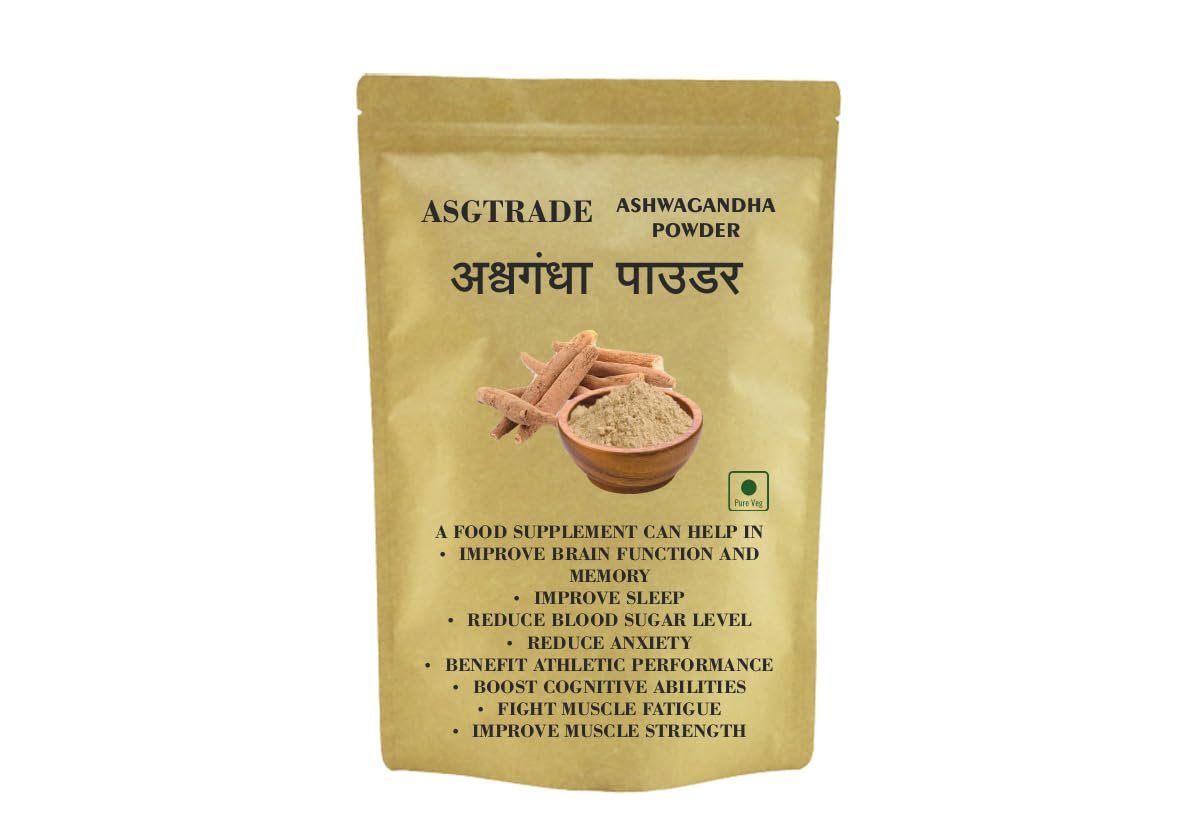 ASGTRADE Natural Ashwagandha (Withania Somnifera) Powder | Ayurvedic Herbal Supplement That Promotes Vitality & Strength | Support for Stress-free Living | 100gm