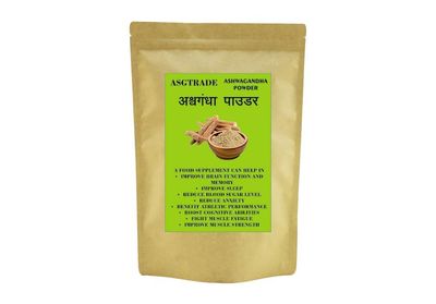 ASGTRADE Ashwagandha pure and organic Root Powder, No Added Preservative, Helps Fight Anxiety and Stress, Ashwagandha Podi/Amukkara Kizhangu/Asvagandha Churna- 1 KG