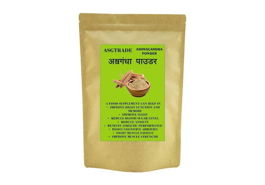 ASGTRADE Ashwagandha pure and organic Root Powder, No Added Preservative, Helps Fight Anxiety and Stress, Ashwagandha Podi/Amukkara Kizhangu/Asvagandha Churna- 1 KG
