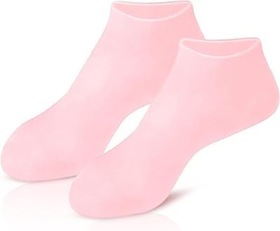 HR MALL Silicone Socks for Women, Moisturizing Foot Socks, Soft Gel Socks, Aloe Socks, Women Spa Pedicure Socks for Repairing Dry Feet, Cracked Heel and Softening Rough Skin, Calluses