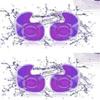 1 Pairs Swimming Earplugs, Waterproof Reusable Silicone Swimming Ear Plugs for Swimming Showering Bathing Surfing Snorkeling and Other Water Sports, Suitable for Kids and Adults (Purple) view 2