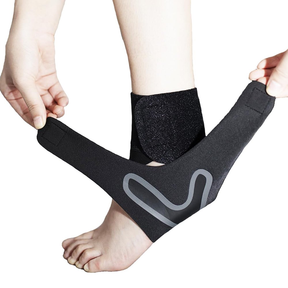 2 Pack Ankle Brace & Elastic Supports for Men & Women, Ankle Support Ankle Compression Sleeve, Ankle Wrap Ankle Sleeve Ankle Brace for Sprained Ankle (Black, Large)
