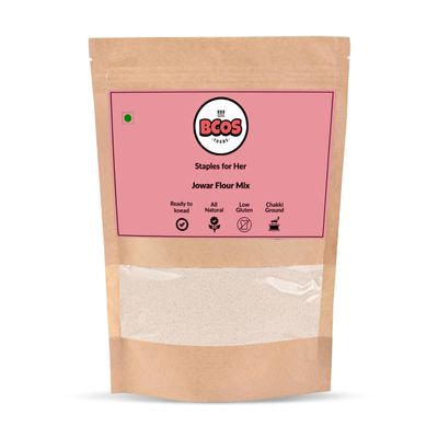 BCOS Foods Jowar Flour | Natural Healthy Low Carb Flour | Low Gluten | Protein & Vitamin Rich | Easy to Cook Flour | Ready to Knead (2 kg)