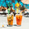 Shiv Damru Reusable Smoothie Drinking Party Straws; Fruits Themed Curly Straws for Kids, Birthday, Party, Decorations, Set of 4 (Fruits Theme) view 3