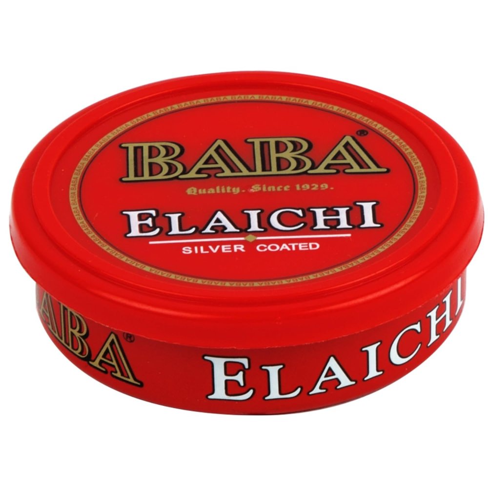 BABA ELAICHI Silver Coated Saffron Blended Elaichi - Refreshing, Exotic And Aromatic Mouth Freshener - 10Gm Tin (Pack Of 1)