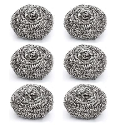Magic Providers Super Stainless Steel Metal Scrubber, 40Grams Steel Wool Scrubber Steel Grey Coil for Dishes, Pots, Pans, Kitchens, Bathroom, and Tough Cleaning - Pack of 3