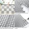 12 Pack 11.8" x 11.8" Interlocking Floor Tiles with Drain Holes Soft PVC Non Slip Shower Floor Mat Rubber Flooring Drainag Mat for Pool, Patio, Balcony, Kennel, Poultry, Dog (White+Grey 6+6) view 3