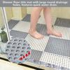 12 Pack 11.8" x 11.8" Interlocking Floor Tiles with Drain Holes Soft PVC Non Slip Shower Floor Mat Rubber Flooring Drainag Mat for Pool, Patio, Balcony, Kennel, Poultry, Dog (White+Grey 6+6) view 4