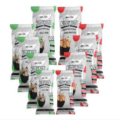 Apples A Day - Kudu Kudu - Multi Millet Popped Chips | Combo of Cheese N Onion and Spanish Tomato Chilli| 300 gms | Pack of 10 (30X10)