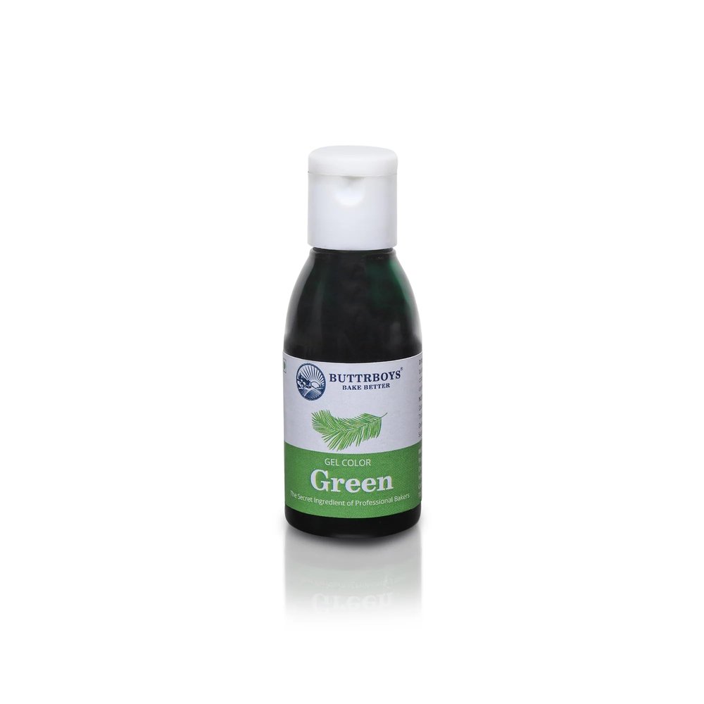 ButtrBoys Concentrated Green Food Gel Colour For Cakes Cookies And Other Desserts Colouring agent Baking Gel 28 ML