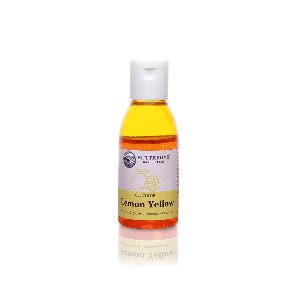 ButtrBoys Concentrated Lemon Yellow Food Gel Colour For Cakes Cookies And Other Desserts Colouring agent Baking Gel 28 ML