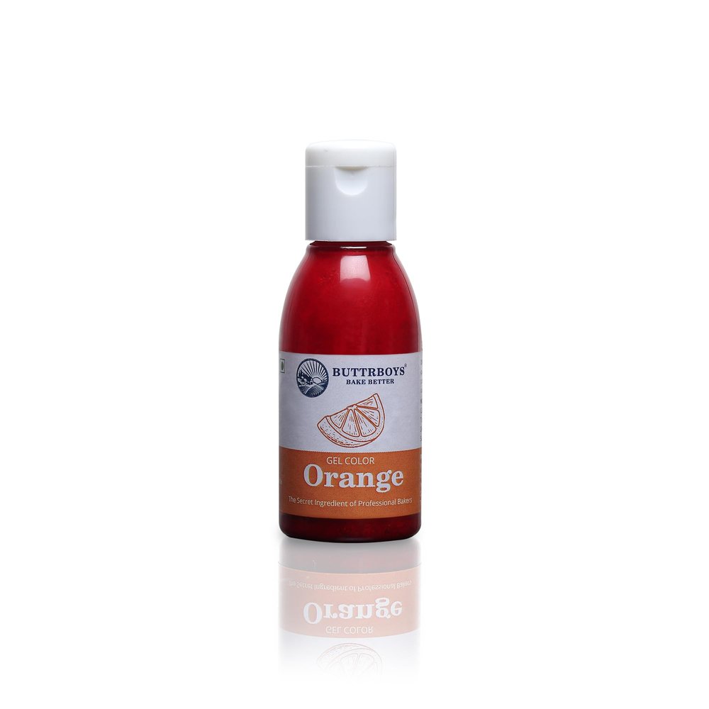 ButtrBoys Concentrated Orange Food Gel Colour For Cakes Cookies And Other Desserts Colouring agent Baking Gel 28 ML