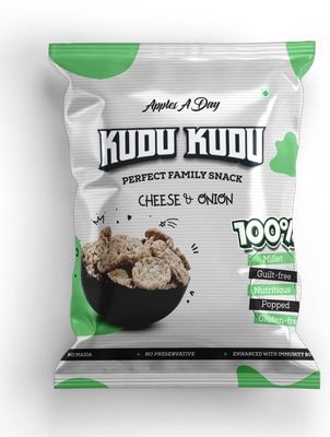 Apples A Day - Kudu Kudu - Multi Millet Popped Chips | Cheese n Onion| 600 gms | Pack of 20 (30X20)