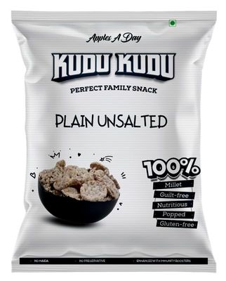 Apples A Day - Kudu Kudu - Multi Millet Popped Chips | Plain Unsalted| 600 gms | Pack of 20 (30X20)