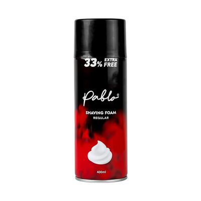 PABLO Shaving Foam For Men Regular | Shaving Foam For Sensitive Skin | Upto 100 Shaves | 400ml (33% Extra)